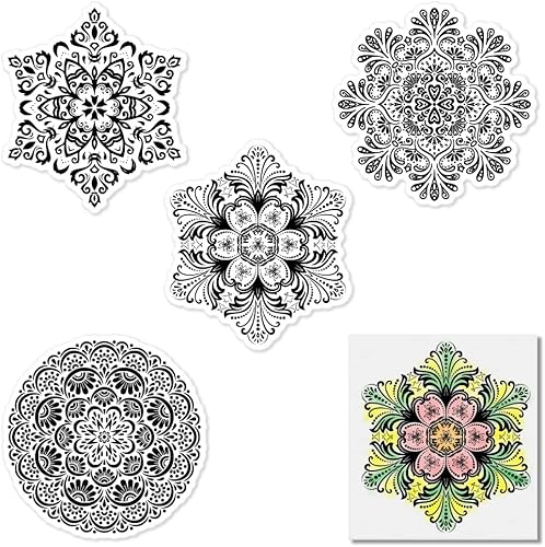 4 sellos transparentes de flores para hacer tarjetas, sellos de goma transparente de flores de nieve, sellos de flores para hacer tarjetas de