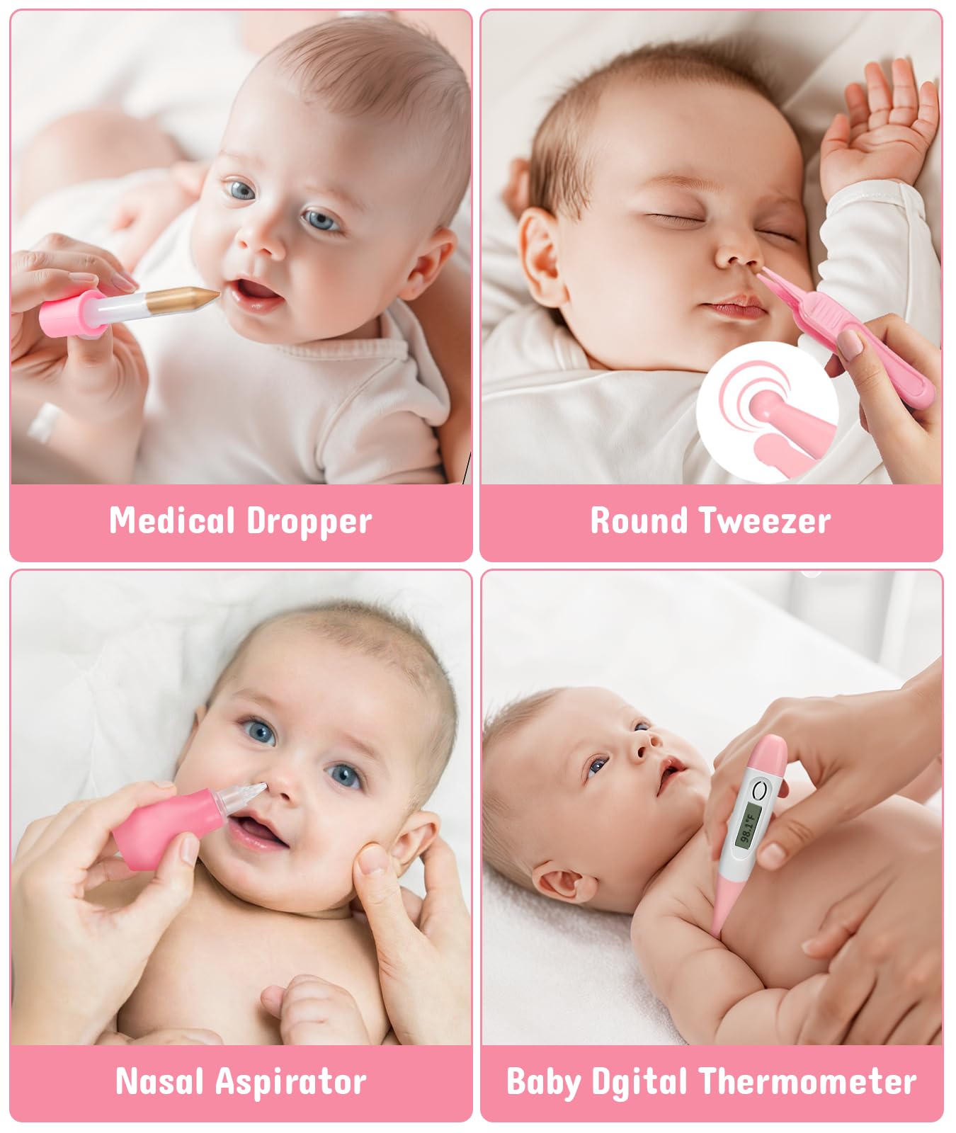 YASEW Kit de cuidado de la salud y aseo para bebés Rosa