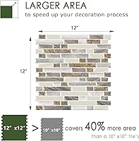 Vista 5 de STICKGOO - Azulejos autoadhesivos para loseta en muro, 12 x 12 pulgadas, azulejos autoadhesivos para loseta en muro de cocina y baño