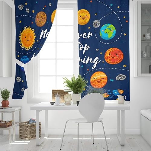 Miniatura 4 de FortuneHouse Cortinas opacas térmicas, con ojales de metal sólidos, diseño de dibujos animados, para dormitorio, sala de estar, 40 x 63 pulgadas, 2