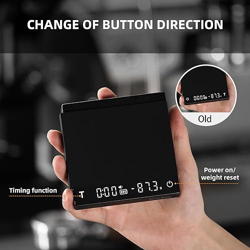 Miniatura 2 de MHW-3BOMBER Báscula de café espresso con temporizador, pequeña báscula de café con detección de sólidos y líquidos, escala digital de grano de café