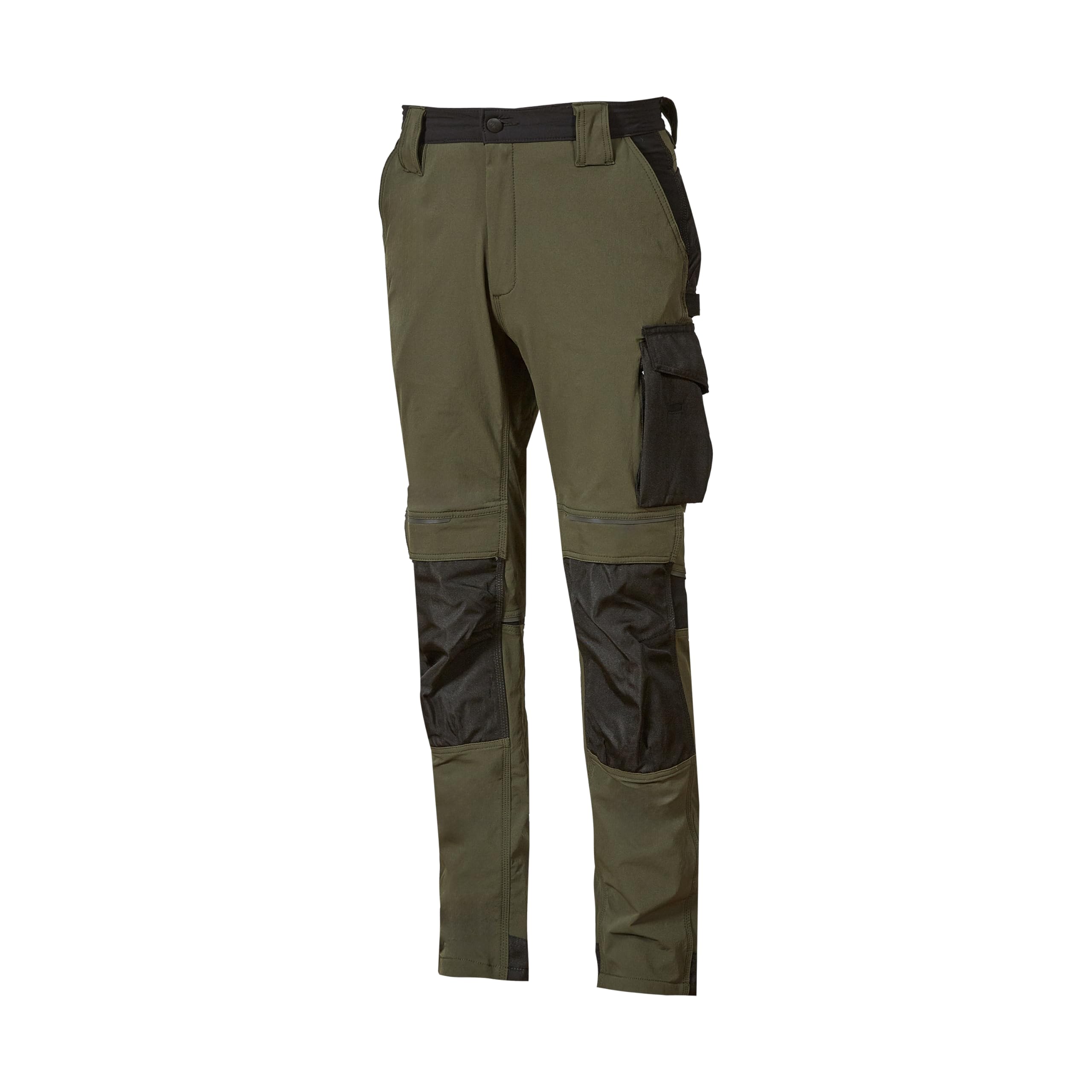 U-Power Don't Worry... BE Happy! Pantalone da Lavoro Idrorepellenti Atom Dark Green Pantaloni da Lavoro Uomo