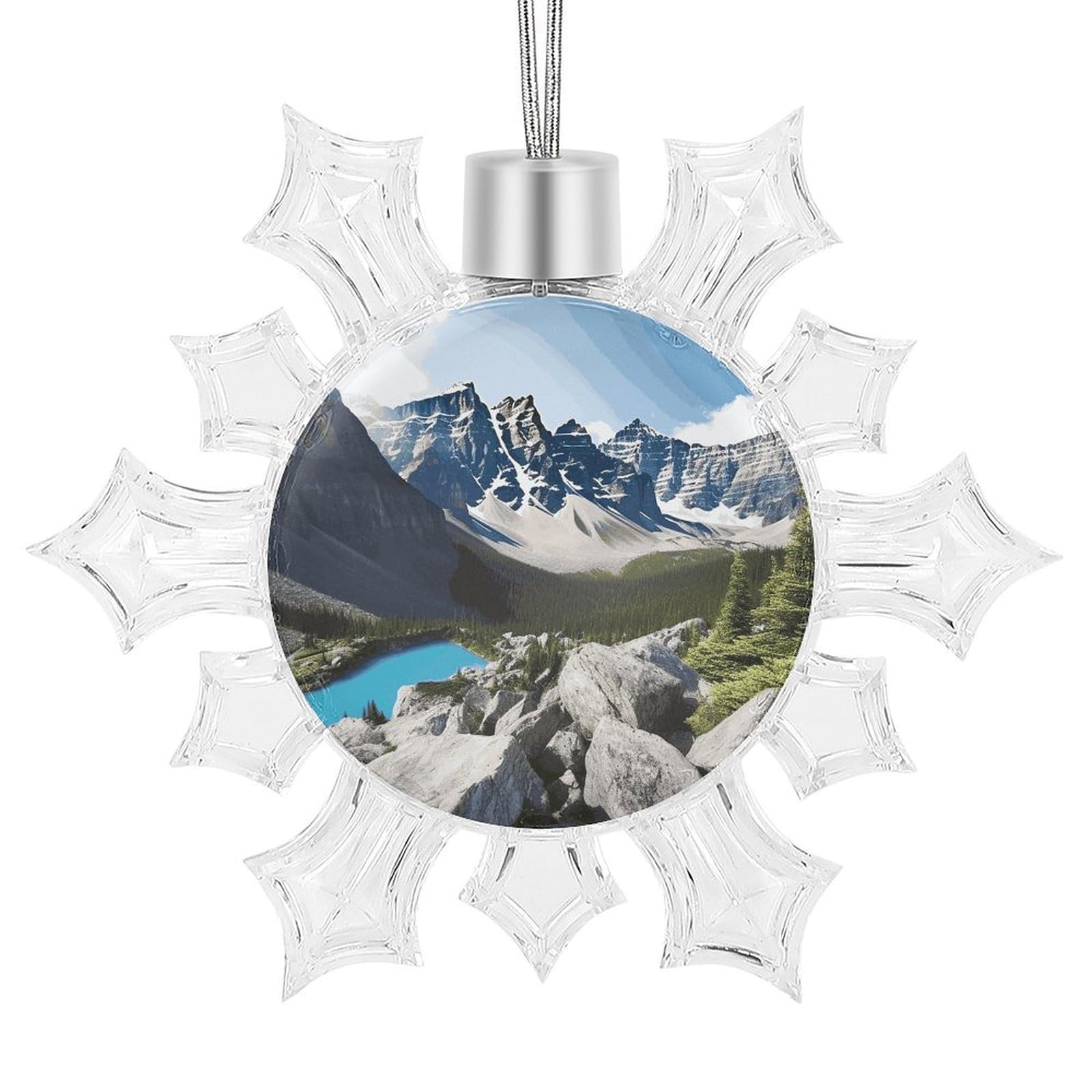 Mountains Snowflake Ornaments Cute Snowflake Pendant Exquisite Christmas Tree Ornaments for Christmas Weddings New Year Birthday Holiday Celebration