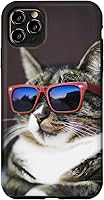 Vista 11 de Funda para iPhone 11 Cool Tabby Cat con lentes de sol