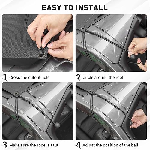 Miniatura 5 de RT-TCZ Parasol de malla para Jeep JLU, cubierta superior, protección UV, accesorios para Jeep Wrangler JLU 2018 en adelante, para Jeep Gladiator JT