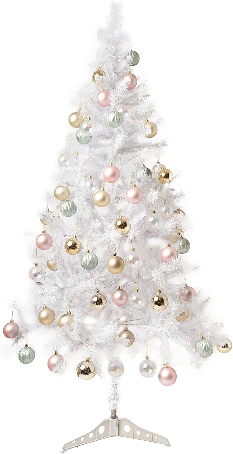 RELSY White Artificial 6ft Christmas Tree, 1.8m / White 6ft Christmas