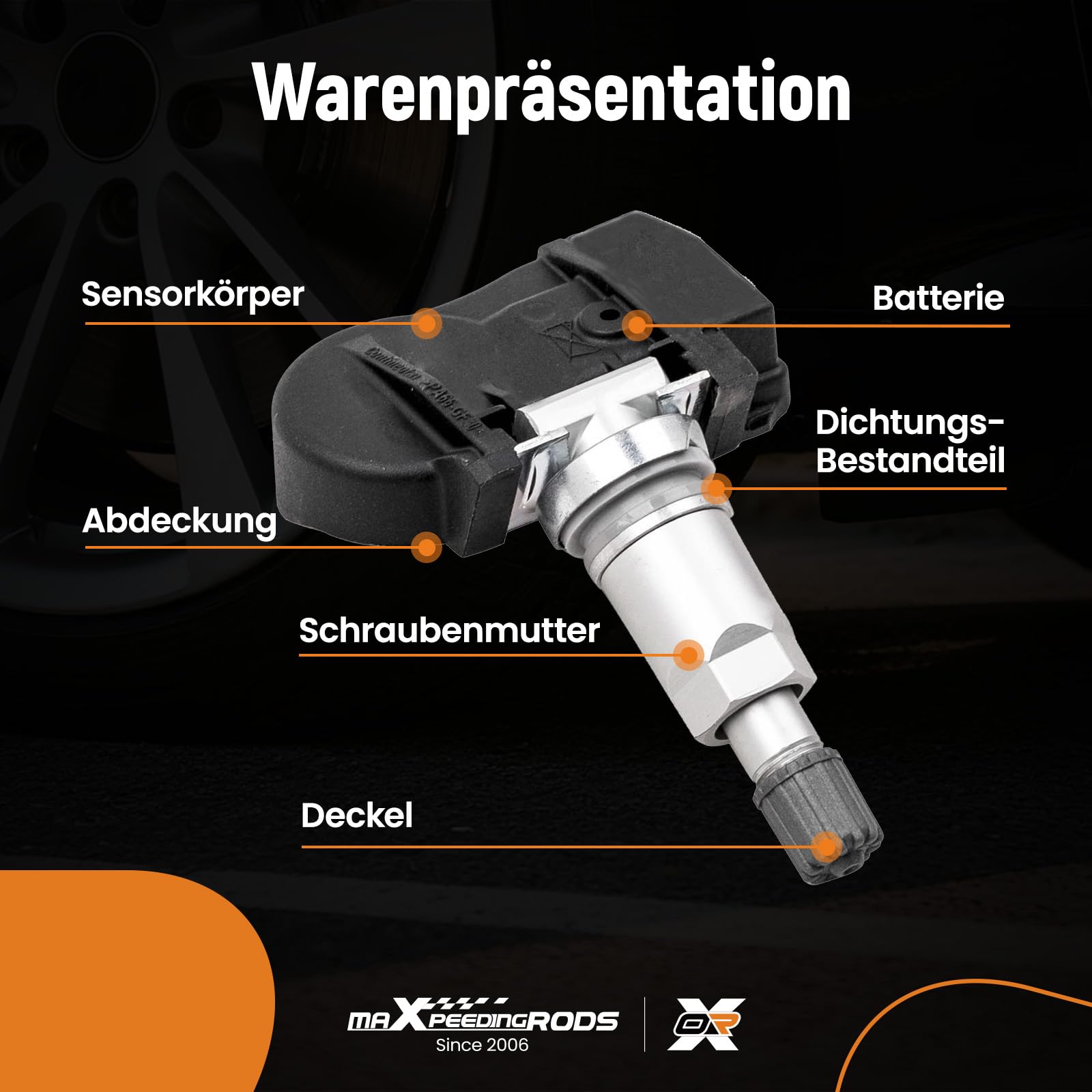 maXpeedingrods 36106881890 36106856209 4 Stücke T.PMS Reifendrucksensor für BMW 1er 2er 3er 4er, für BMW M3 M4 X1 X2 X5 X6,für Mini F55 / F56 Reifendruckkontrollsystem R.D.K.S Sensor (433 Mhz)