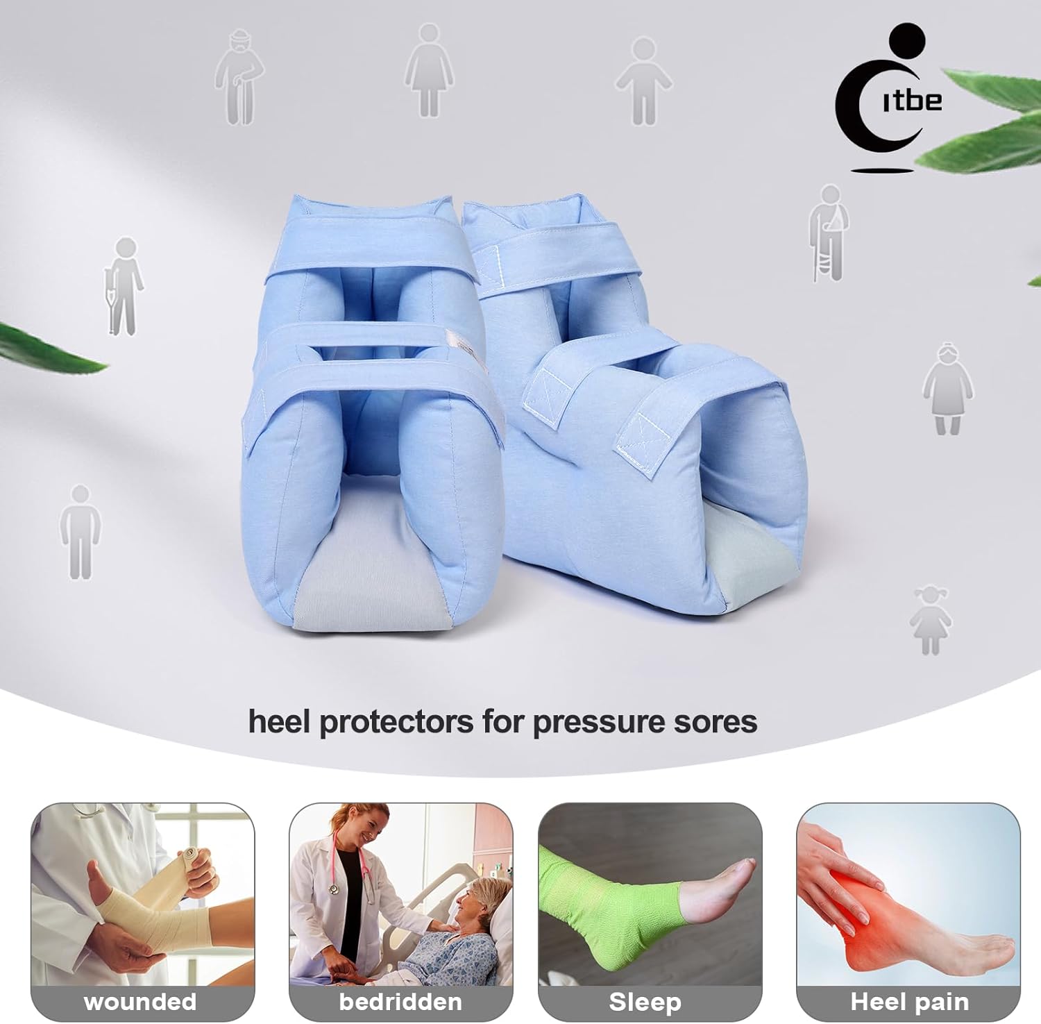 Adjustable Heel Protector Cushion for Elderly Bedridden, Pressure Relief Heel Boot for Bedsore Prevention, Foot Support Pillow for Surgery Recovery, Heel Pressure & Deep Tissue Injury Healing Therapy