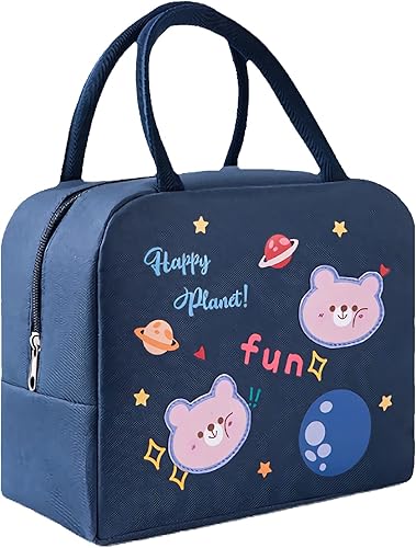 Miniatura 8 de Bolsas de almuerzo con diseño de pato de dibujos animados para niños, reutilizable, con aislamiento, para mujer, cuello blanco, enfermera,