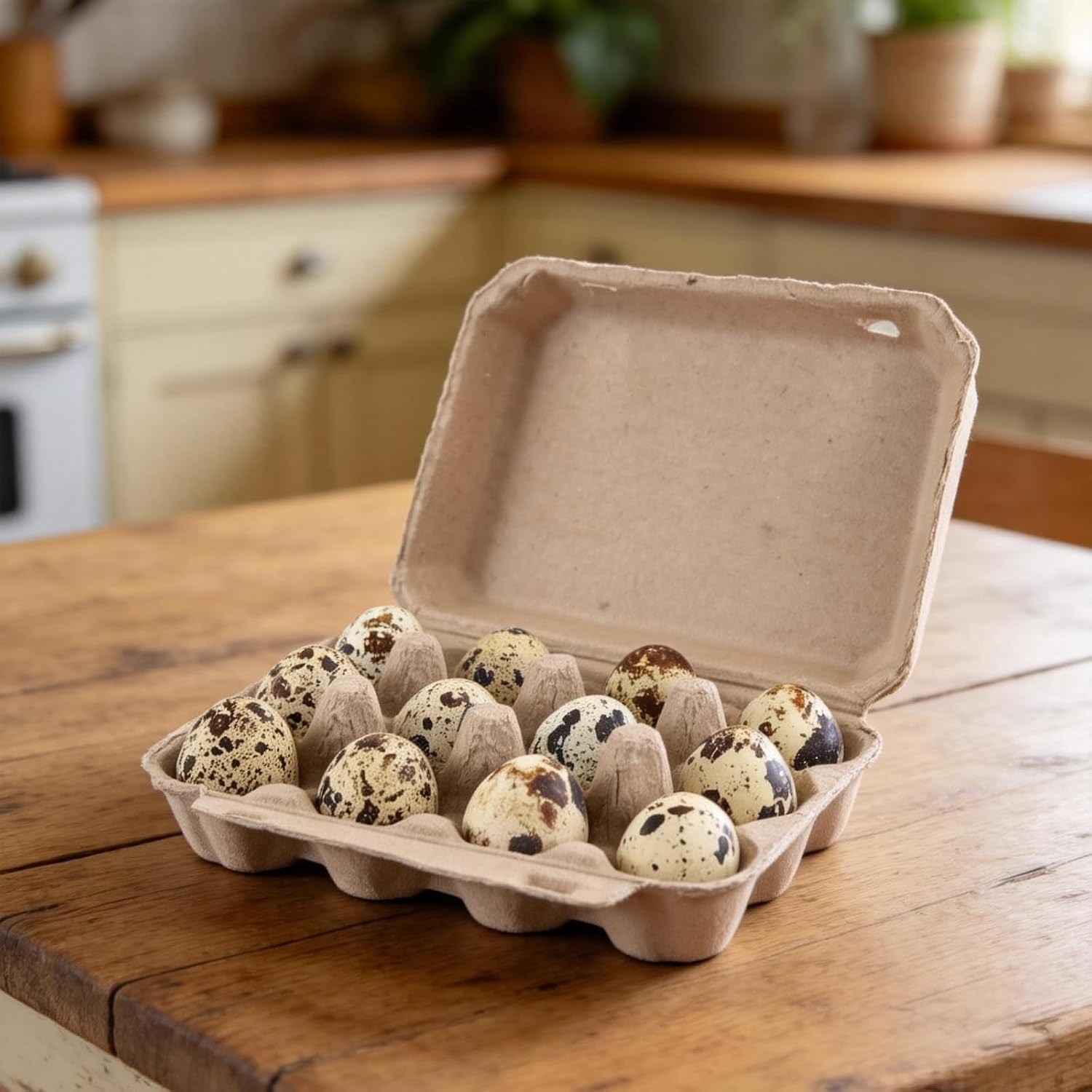 30 Pack Quail Egg Pulp Cartons, 12 Count 3x4 Dozen Quail Egg Cartons Holder Container for Home Kitchen and Farmhouse, 9 x 5.3 x 1.6 inch