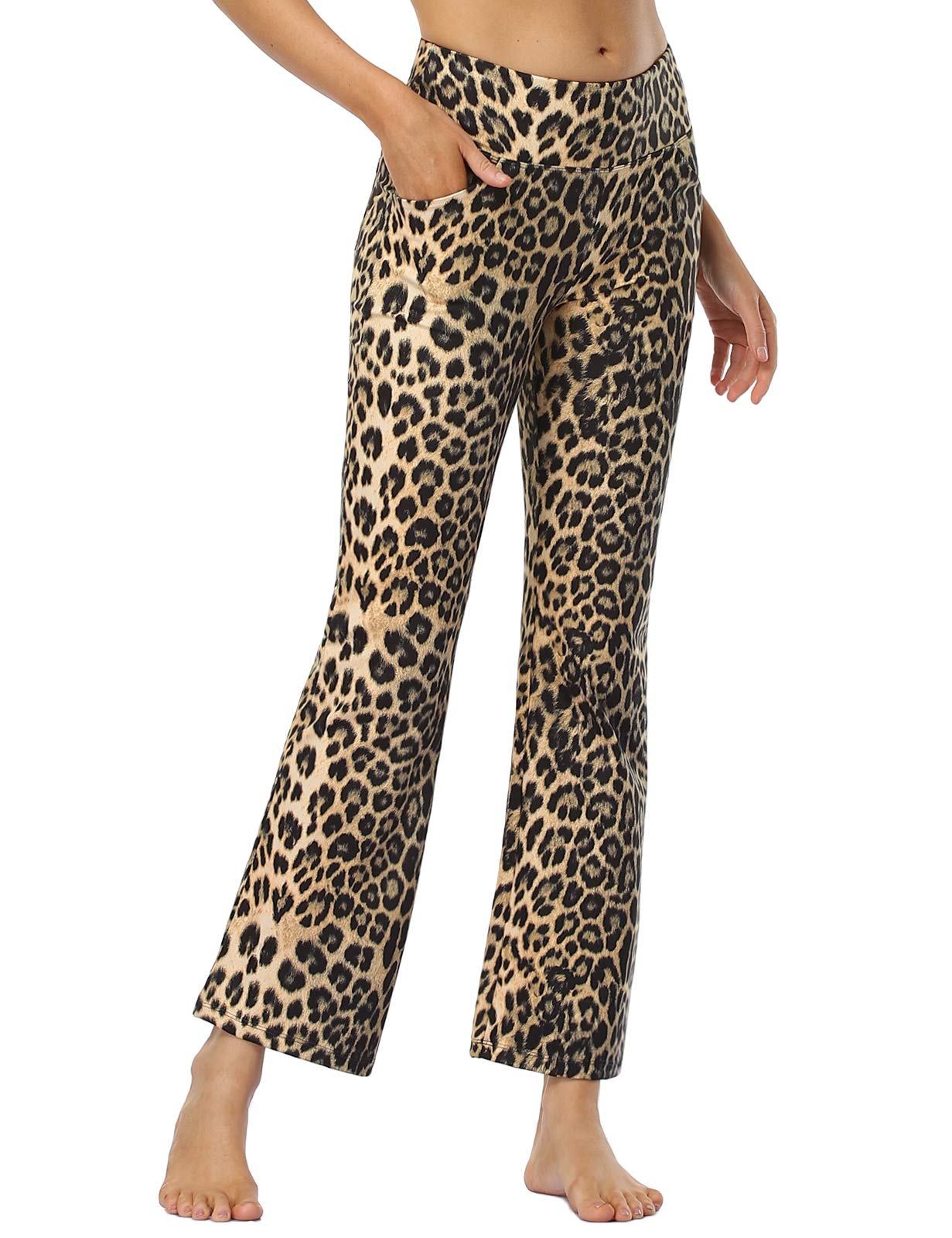 MOVE BEYOND Donna Pantaloni e Pinocchietti Bootleg da Yoga con 4 Tasche a Vita Alta Controllo di Pancia