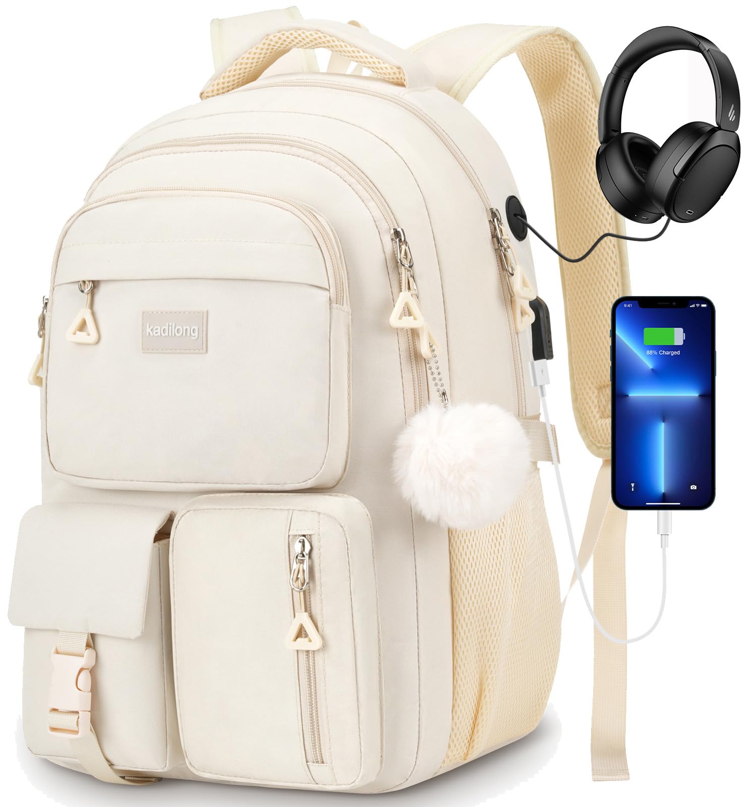 kadilong Student Laptop Backpack for College Teen Girls,Middle High School Back Pack Women Bookbag Knapsack Mochila Escolar para Niñas