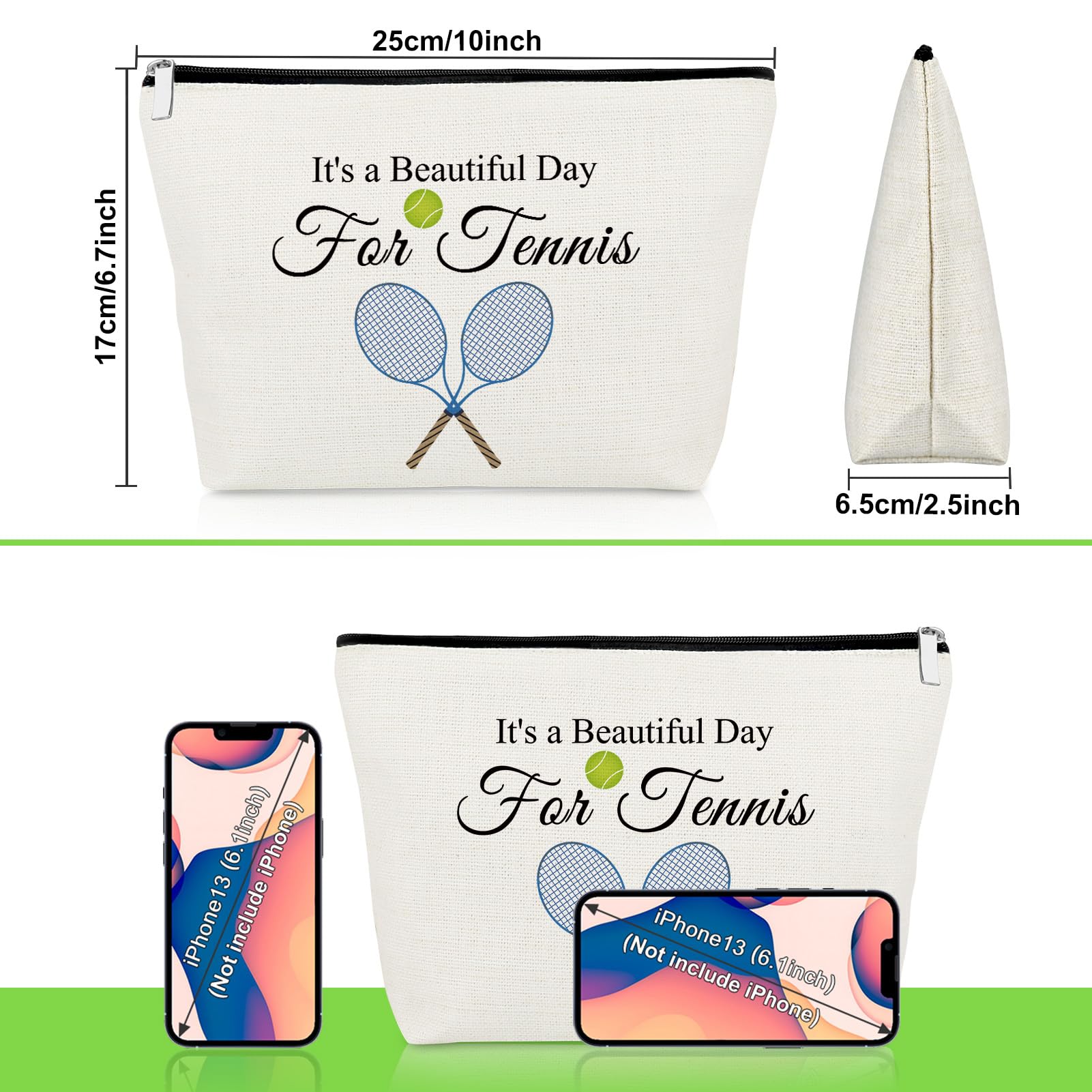 Tennis Lover Gift Tennis Team Gift Makeup Bag Inspirational Gift Tennis Gifts for Girls Cosmetic Bag Tennis Player Gifts for Women Christmas Graduation Gift for Tennis Friend Sister Travel Pouch - Image 2