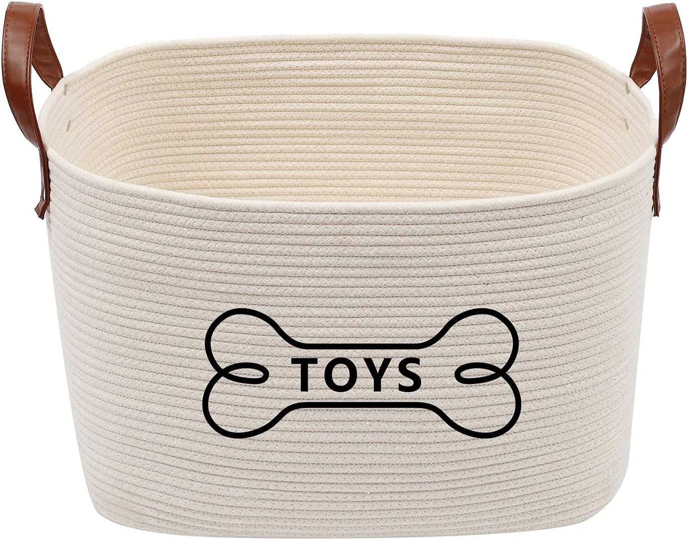 Morezi Large Cotton Dog Toy Box, 16"x13"x 10" Puppy Toy Basket, Puppy Bins, Dog Storage bin, Laundry Basket - Perfect for organizing pet…