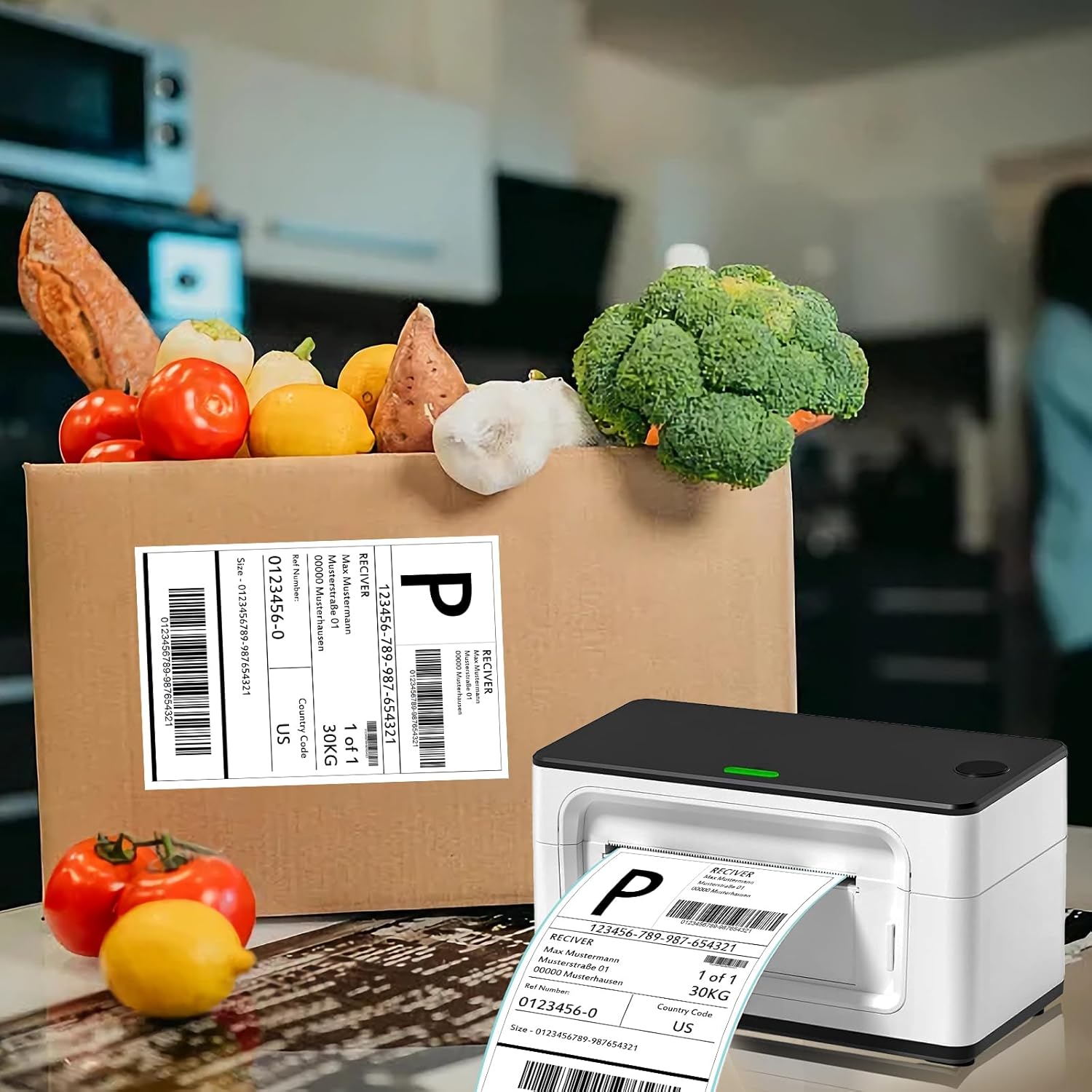 FungLam 4'6' Thermal Shipping Labels - Compatible with Rollo, Munbyn, Zebra, iDPRT, JADENS - 250 Labels/Roll, 6 Rolls