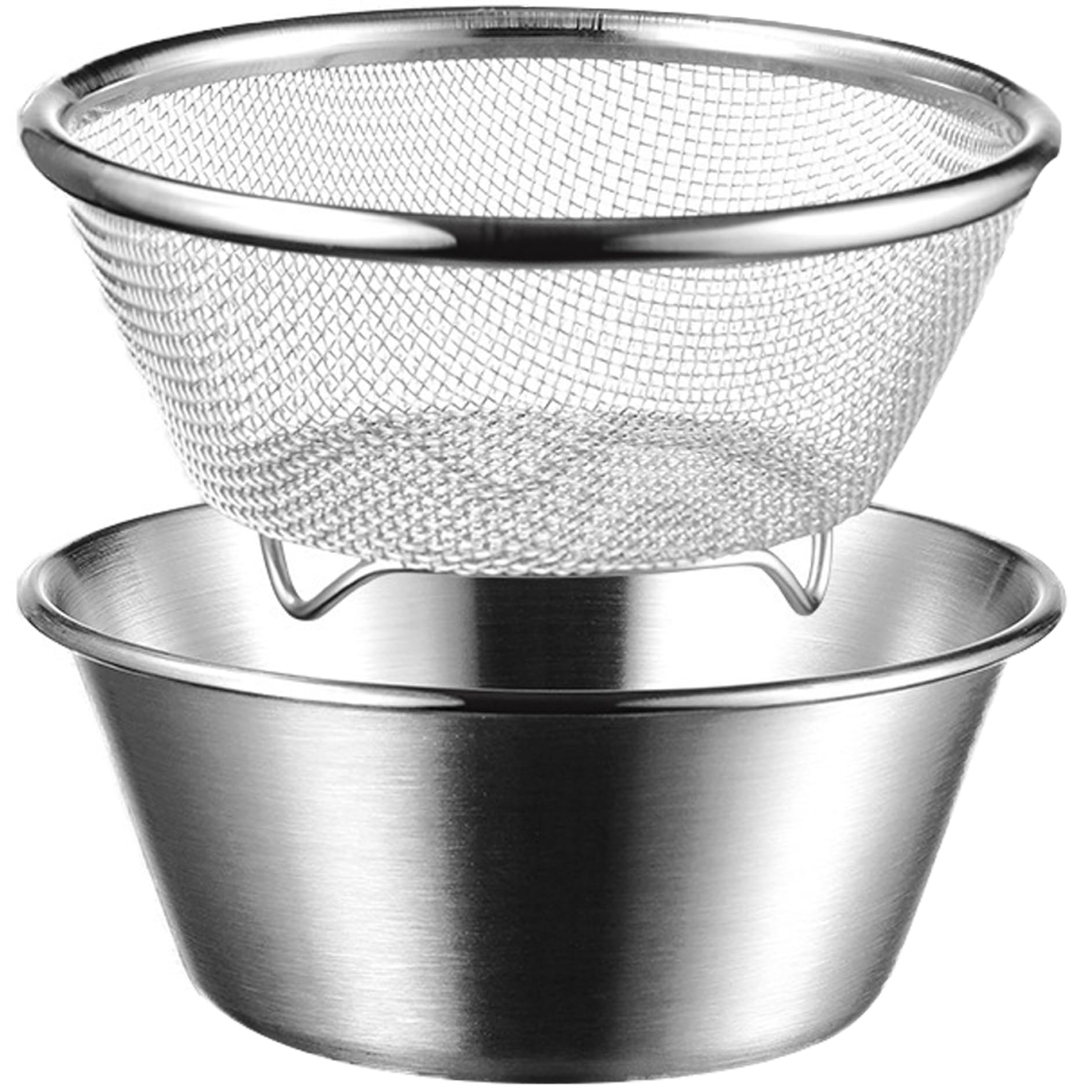 Mini zestaw durszlaków ze stali nierdzewnej – 14 cm sitko i miska do odsączania ryżu, owoców, warzyw, kompaktowe narzędzie kuchenne do łatwego mycia i przygotowywania posiłków