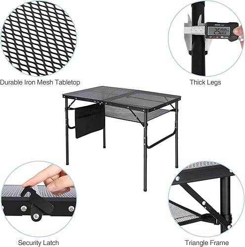 Miniatura 4 de RedSwing - Mesa plegable para parrilla de camping, mesa de soporte de parrilla portátil de aluminio para camping al aire libre, picnic, barbacoa,