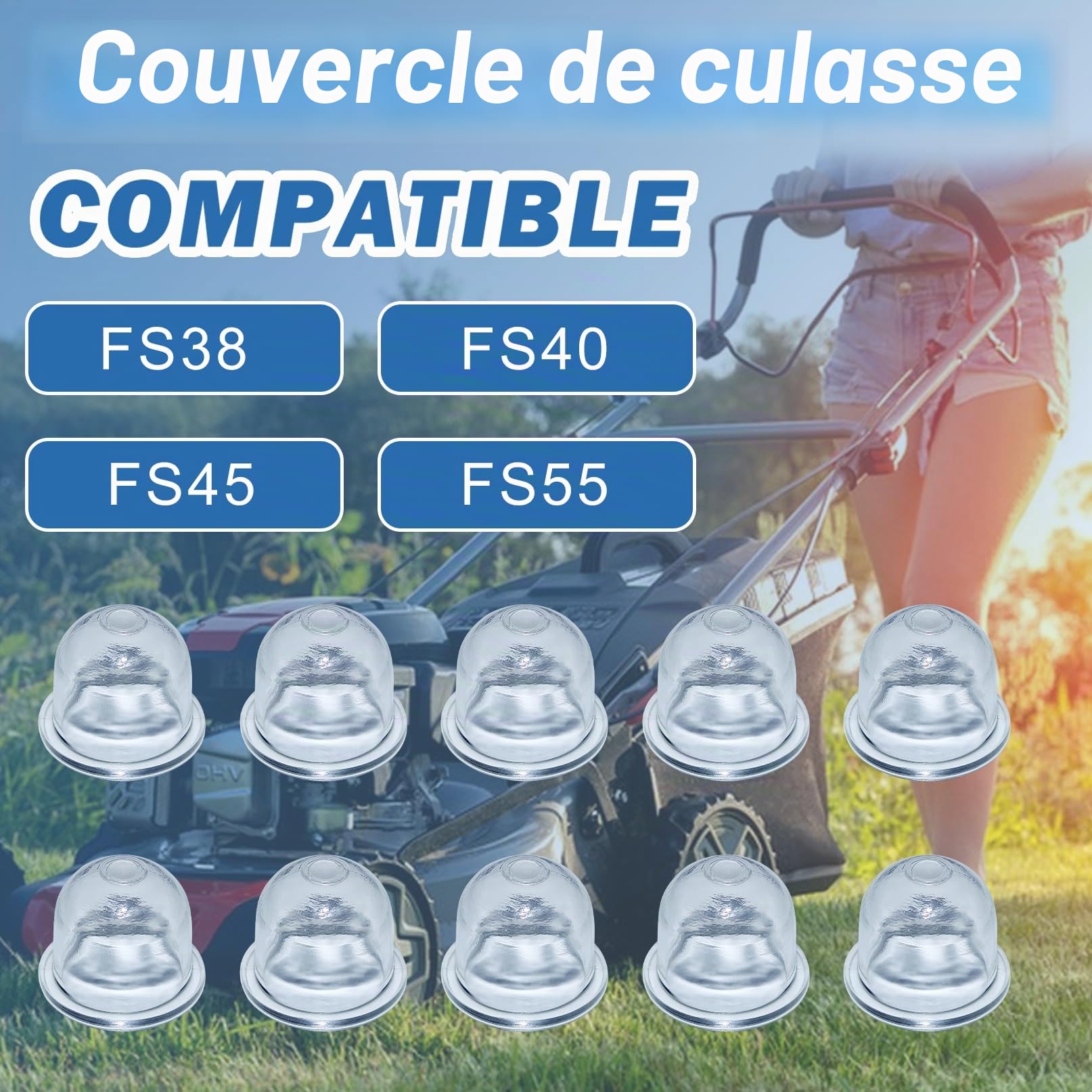 Ampoule d'amorce pour STIHL FS38 FS40 FS45 FS55 FS56 FS80 FS85 Débroussailleuse Coupe-bordure Taille-haie 22mm 10 Pièces