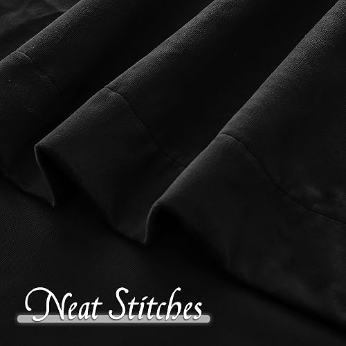 Miniatura 3 de RYB HOME Cortinas de terciopelo negro de 84 pulgadas de largo, 2 paneles, cortinas opacas de felpa para ventana, reducción de ruido, cortinas de