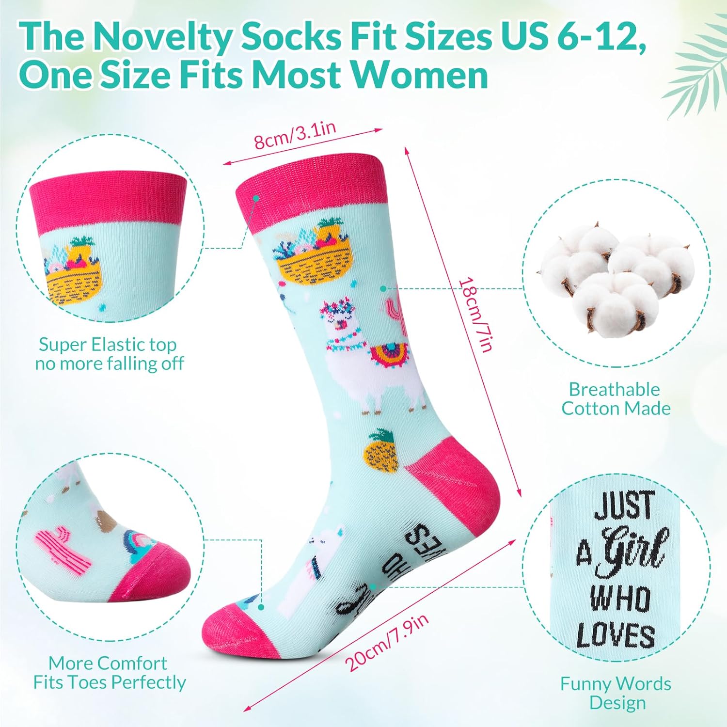 2 Pack Cute Llama Gifts Set Skinny Tumbler 20 oz Travel Coffee Mug Novelty Cute Animals Socks, Christmas Birthday Party Gifts for Llama Themed - Image 4