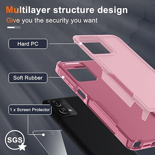 Miniatura 4 de RMOCR Funda para Motorola Moto G Stylus 5G 2023 no compatible con G Stylus 5G 2022 con protector de pantalla de vidrio templado, 2 en 1, cuerpo