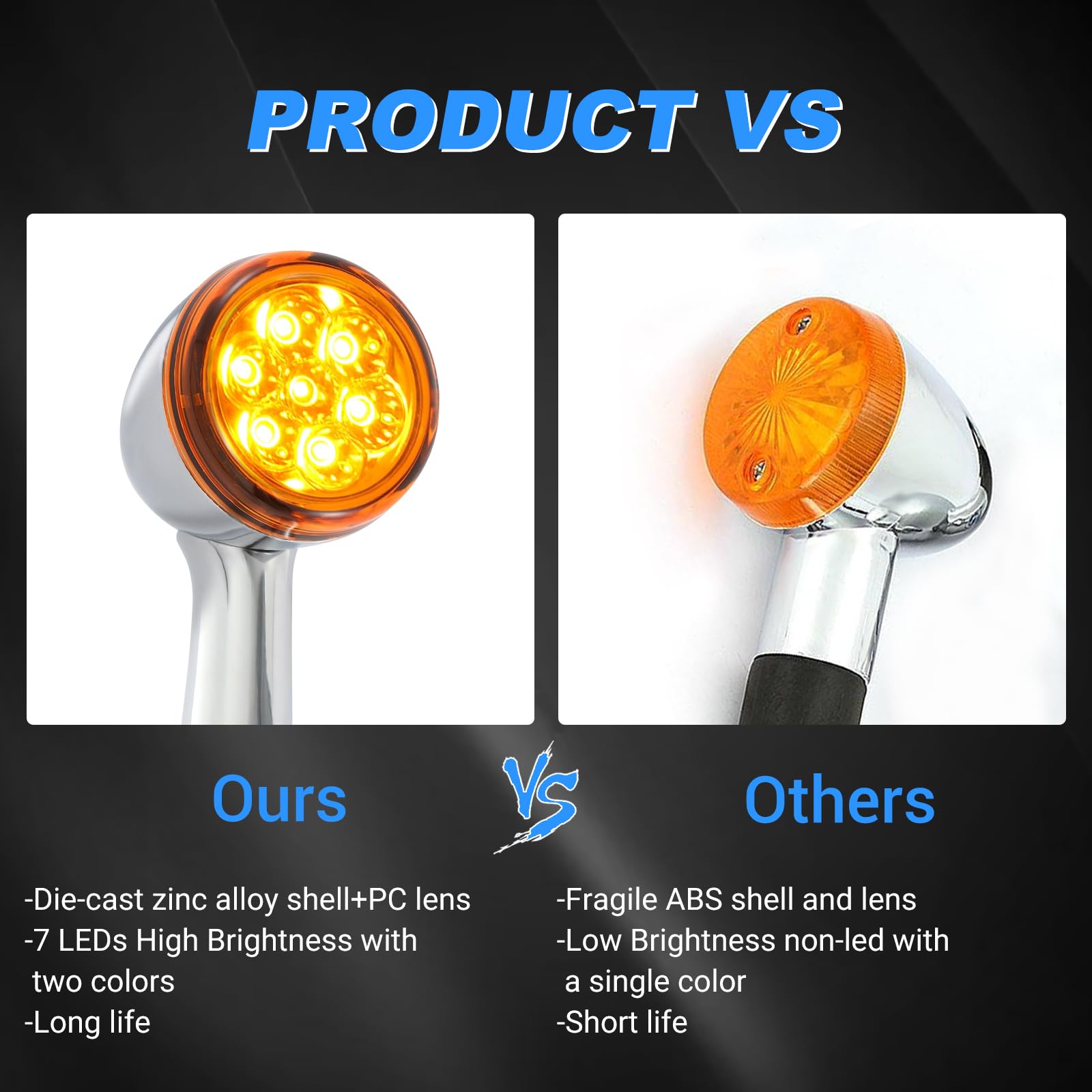 Amazon | OXMART モーターサイクルウィンカー 7 LED 4個 イエロー