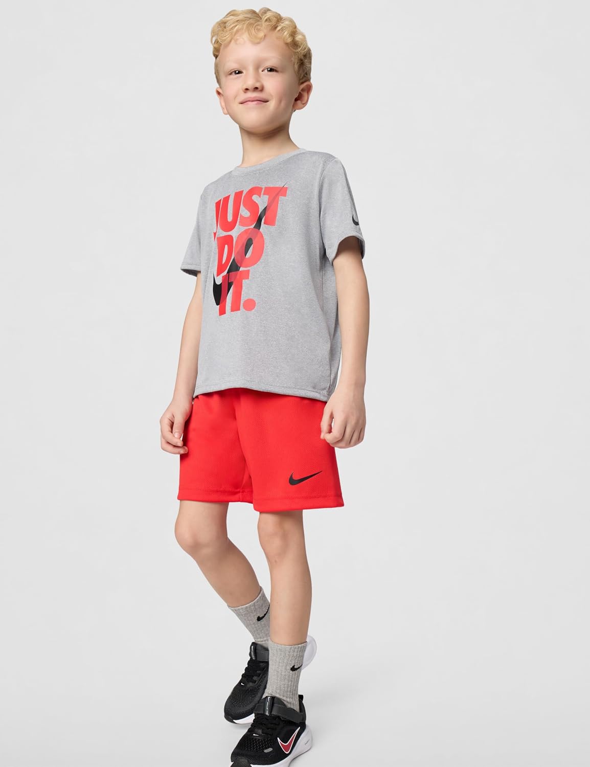 Nike Boys' Dri-FIT Just Do It T-Shirt and Mesh Shorts 2-Piece Outfit Set