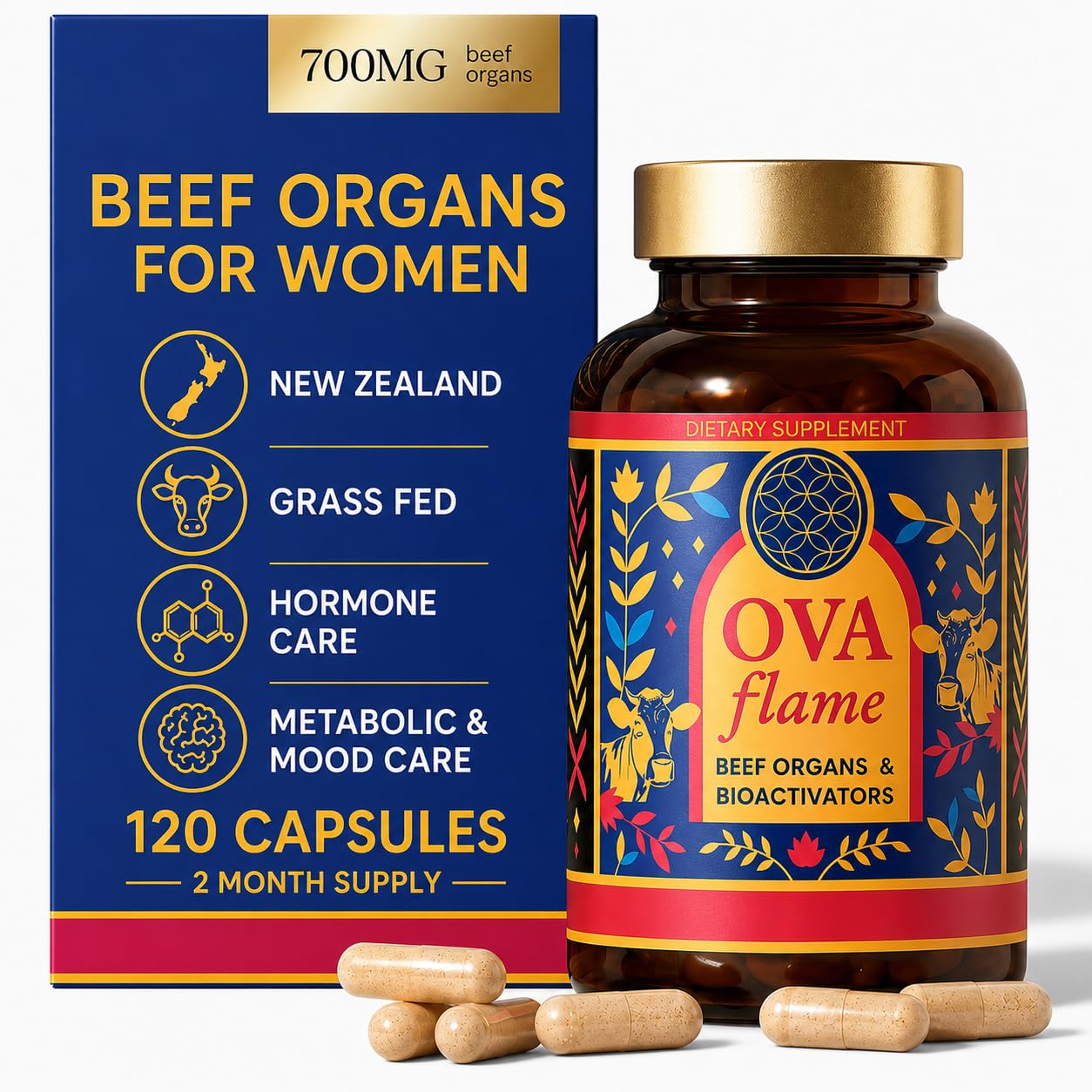 Beef Organ Supplement for Women - Grass-Fed New Zealand|120 Caps