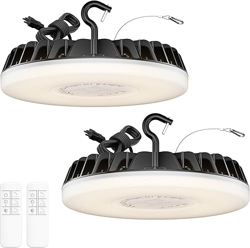 Miniatura 1 de DEMILAR - Luces inteligentes para tienda de 150 W, sensor de micware, 18000 lúmenes, luz LED UFO de alta bahía con control remoto multifunción, 10%