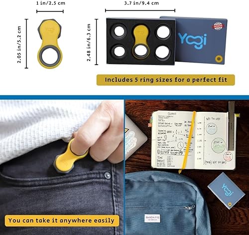 Vista 35 de Yogi Fidget Toy – Spinner sensorial silencioso para adultos y niños – Alivio del estrés para TDAH, ansiedad – Juguetes para adultos – Incluye 5