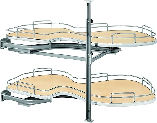 Rev-A-Shelf Contemporary Cloud Organizador de esquina ciega de 2 estantes para armario ciego derecho