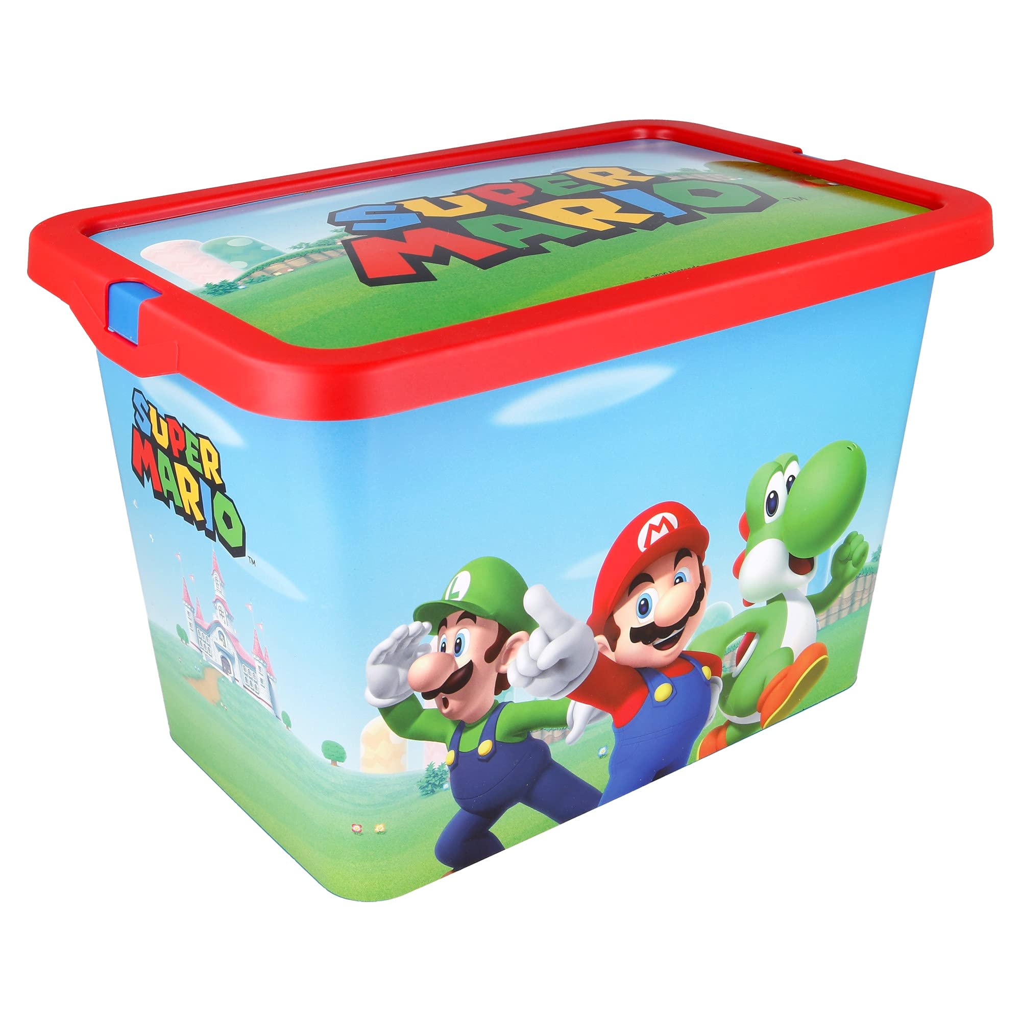 Stor Super Mario Storage Box Container with Click Lock Lid, For Kids, Bedroom, Playroom, Toys, BPA Free (7 Litre)