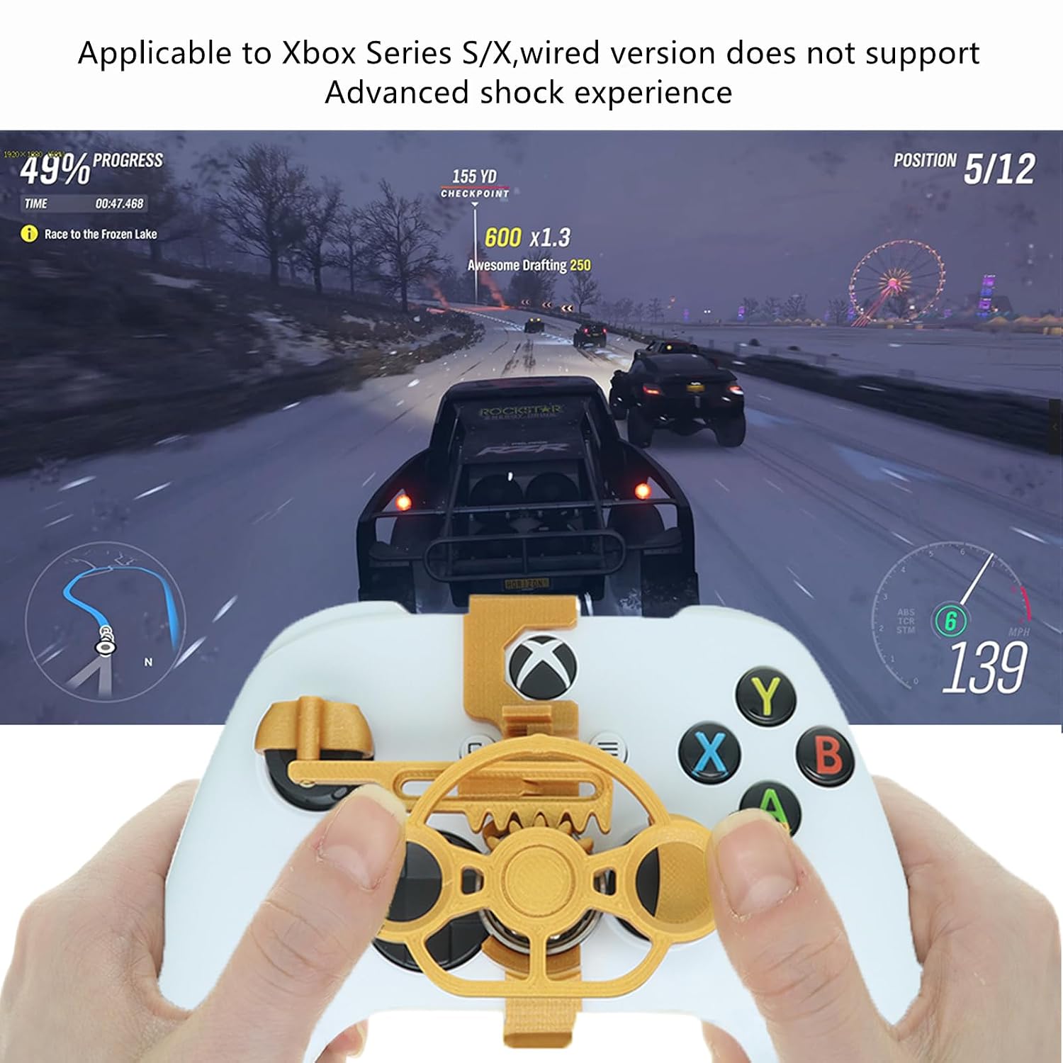 Onyehn 3D Mini Steering Wheel Case Part for Xbox Series S/X Controller