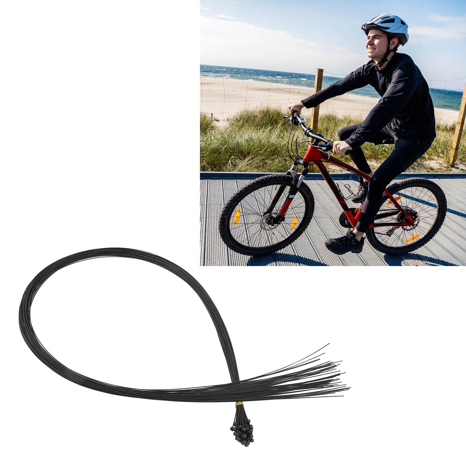 Beschichteter Bremszugsatz, 50 Stück, Hohe Haltbarkeit, Einfaches Herausziehen für Mountainbikes, Rennräder, 1,2 Mm Durchmesser, 1700 Mm Länge