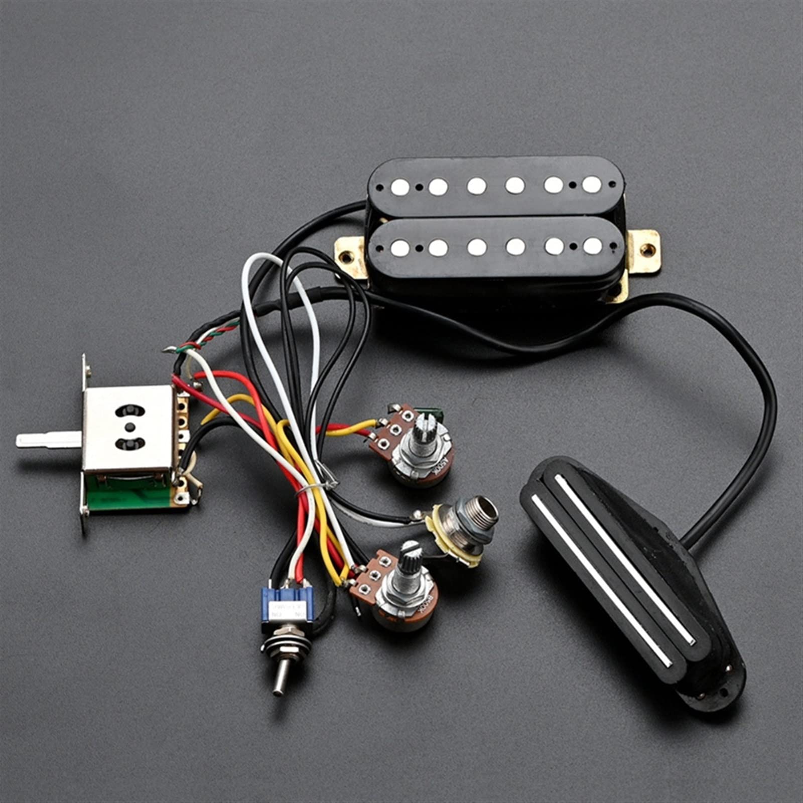 Vorverdrahteter Gitarren-Kabelbaum Mit Dual-Hot-Rail-Humbucker-Tonabnehmer-Set Für for ST-E-Gitarren-Ersatz E-Gitarre Kabelbaum Prewired Kit