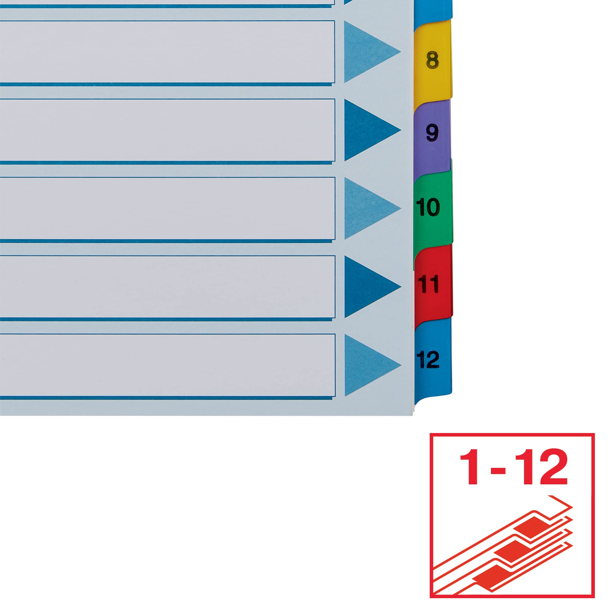 Amazon.co.jp: Esselte A4 1-12 インデックス 高耐久厚紙 マイラー強化