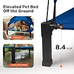 Heeyoo Elevated Lit pour chien avec canopée amovible, lit pour chien portable avec tente d'ombre de protection solaire, lit de refroidissement pour chien élevé pour chiens, bleu 42in