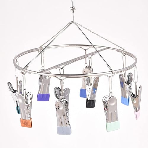 Miniatura 5 de uxcell Clips de lavandería con hebilla, ganchos colgantes de acero inoxidable para ropa de botas, color negro, 2.126 in, 30 unidades