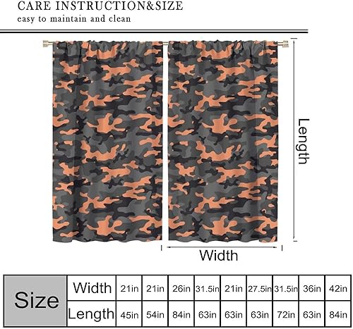Miniatura 10 de Cortinas de camuflaje gris militar, arte de camuflaje negro, blanco, gris, cortinas opacas con bolsillo para barra, para dormitorio, sala de estar,
