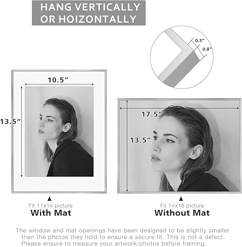 Vista 119 de Golden State Art - Portarretratos de aluminio de 18 x 24 pulgadas - con paspartú para fotos de 16 x 20 pulgadas o sin paspartú para póster de 18 x