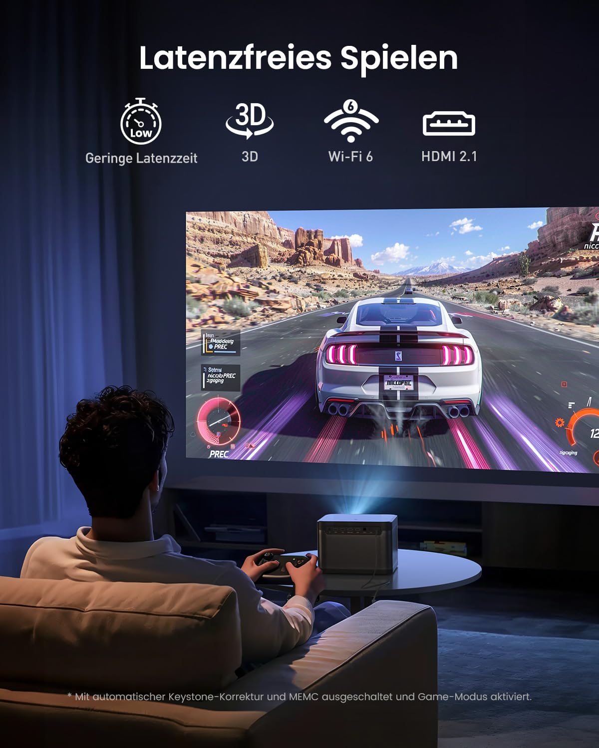 Dangbei DBOX02 Beamer 4K Heimkino mit 2450 ISO Lumen, 200" Blu-ray 3D, HDR10+, Autofokus, Smart Beamer Tageslicht Tauglich Projector 4K mit Official Netflix&Dolby Audio DTS:X Heimkino Videoprojektor