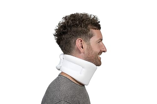 Vista 5 de FitPro Collar cervical de espuma de 3 pulgadas, marca exclusiva de Yaxa, blanco -FP10003