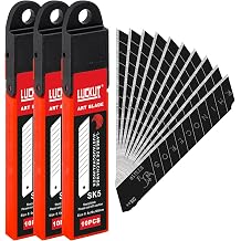 18mm Snap Off Blades SK5 Utility Knife Retractable Blades, Box Cutter, 30 Piece