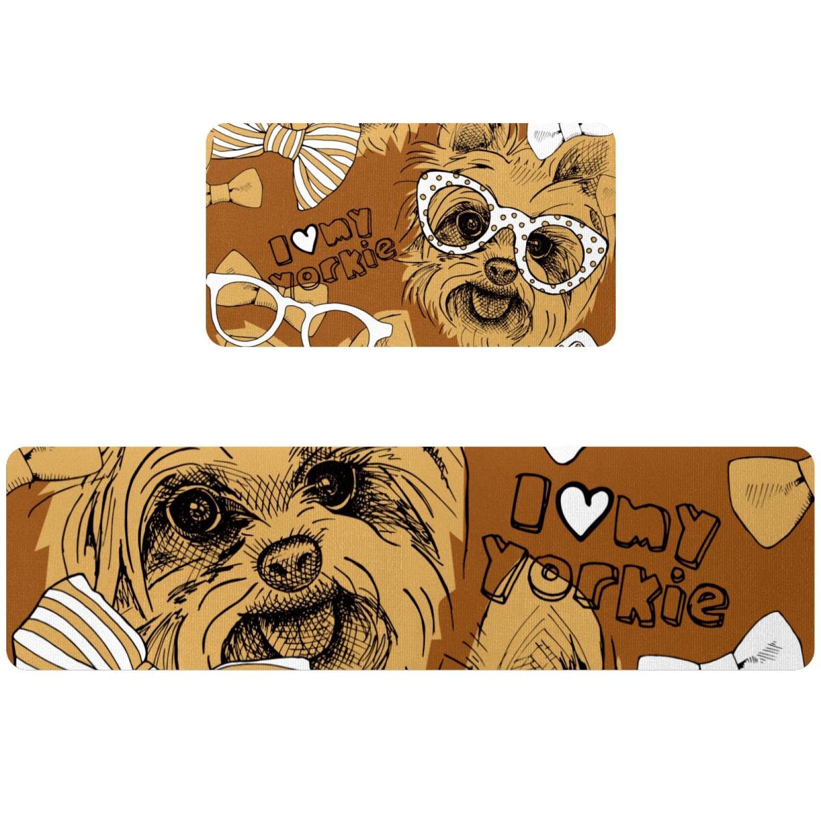 Tapetes de cocina antideslizantes y lavables de Yorkshire Terrier