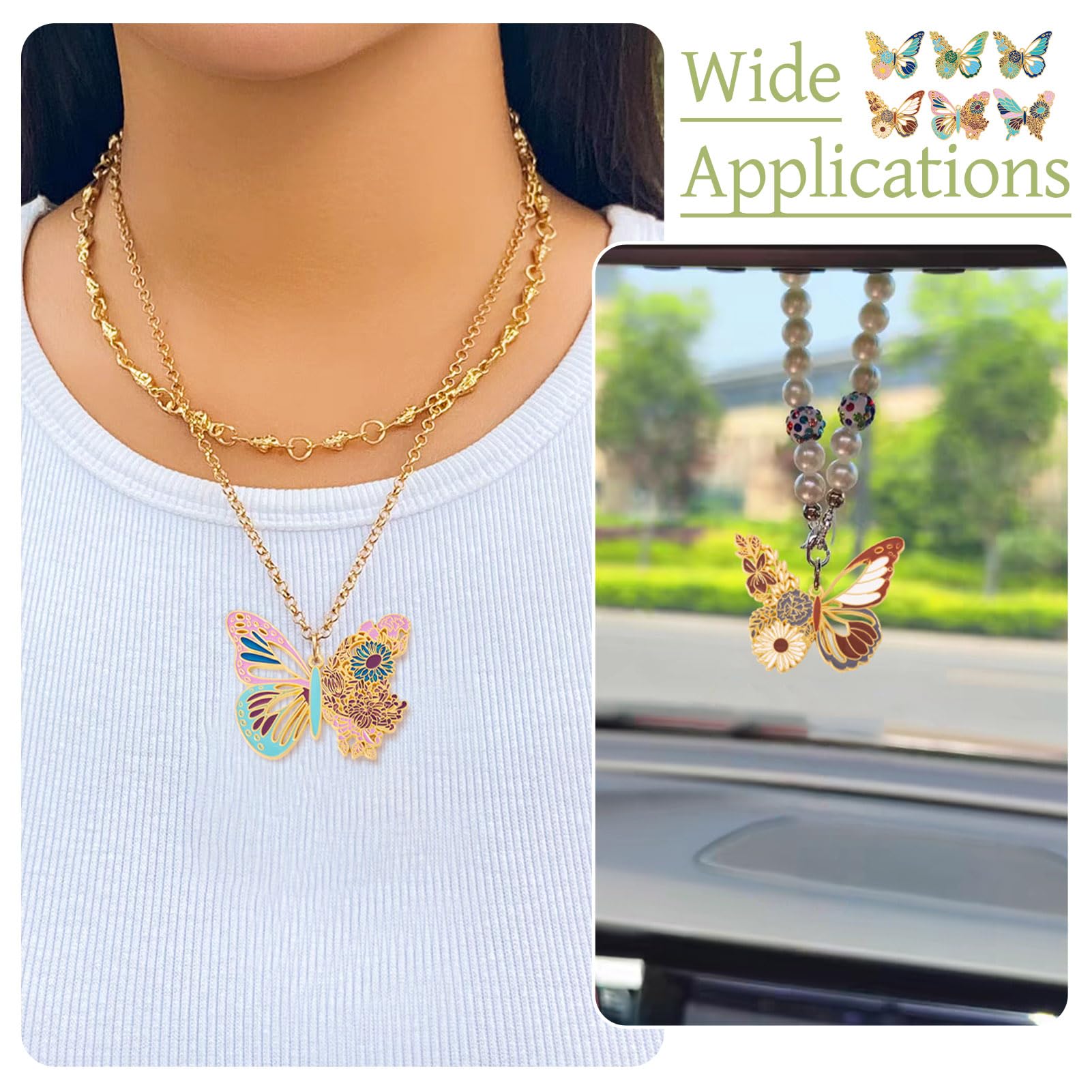 Spritewelry 6 Pcs Alloy Enamel Butterfly Charms Colorful Insect Pendants Metal Enamel Butterfly Pendants Earrings Dangles Charm for Jewelry Making Necklace Earrings - Image 3
