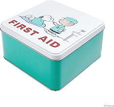 BUTLERS Snoopy Medicine Box (L 17.5 x W 17.5 x H 9 cm) - Peanuts First Aid - Empty Home Medicine Box Made of Metal for Medication Storage, Plaster Box and First Aid Box for Children and Adults