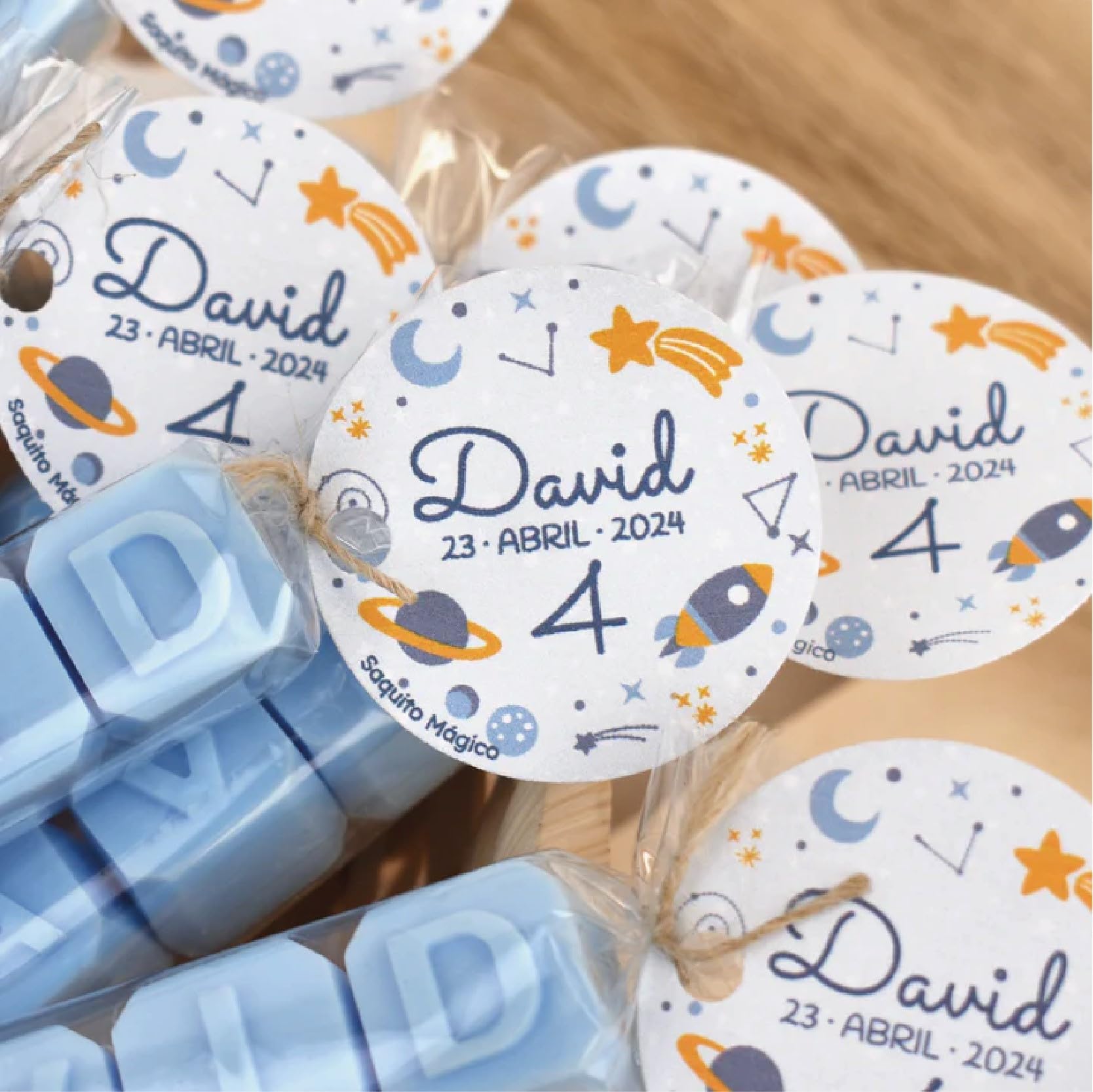 Jabones Personalizados.-Letras de Jabon con tu Nombre.Eventos.-Regalos personalizados (pack 20 ud, azul electrico)