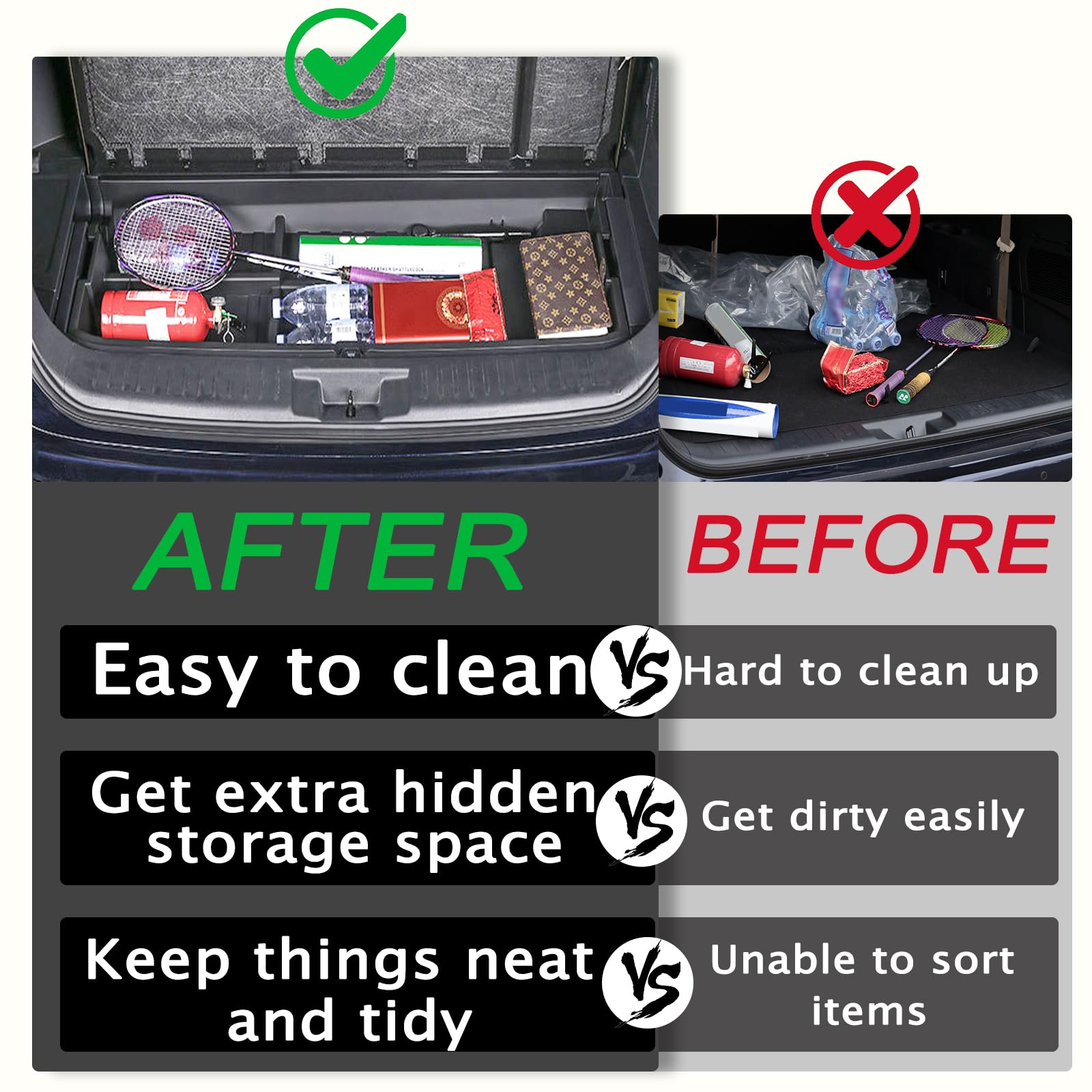 GearUp Hidden Trunk Organizer Box For Toyota Highlander 2020-2024 - Black Waterproof Storage Caddy - View #9
