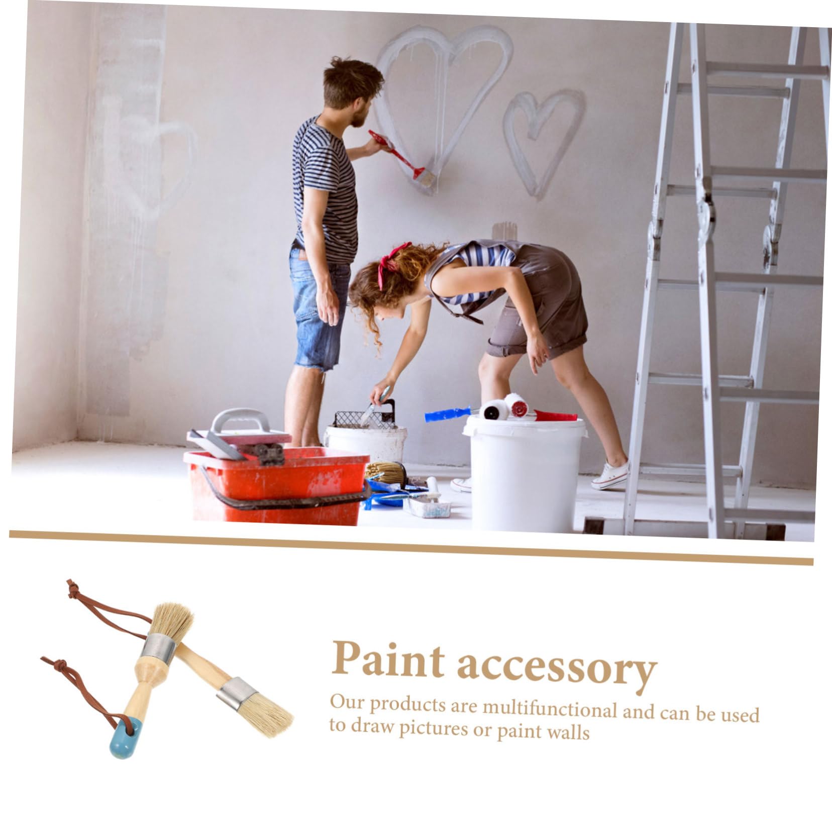 VILLCASE 8piezas Pinceles De Pintura De Cerdas Suaves Brochas Ergonómicas para Cera y Pintura para Uso Diario El Hogar y Proyectos Artísticos