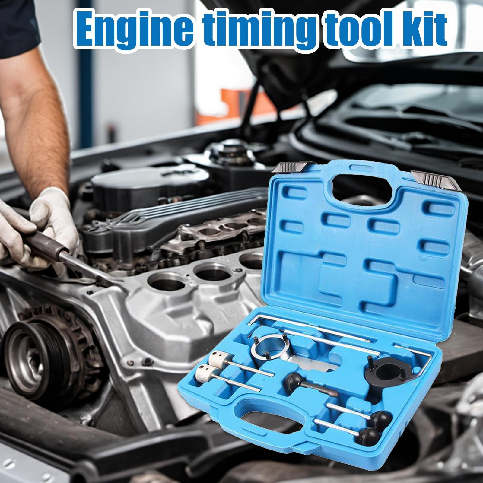 Générique Kit d'outils de synchronisation - Réglage de la Courroie | Automobile et Outil de des cames pour la Maintenance du Moteur | Équipement de Moteur en Acier en Carbone avec Arbre à cames